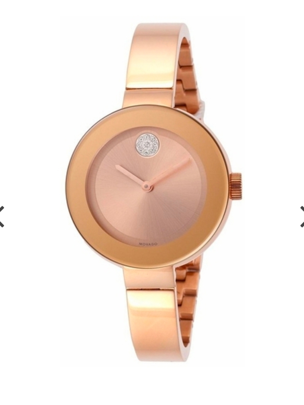 Movado Bold Skinny Watch 34mm - Rose Gold Ion-Plated Crystal  - Ref. 3600202​
